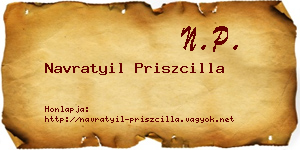 Navratyil Priszcilla névjegykártya